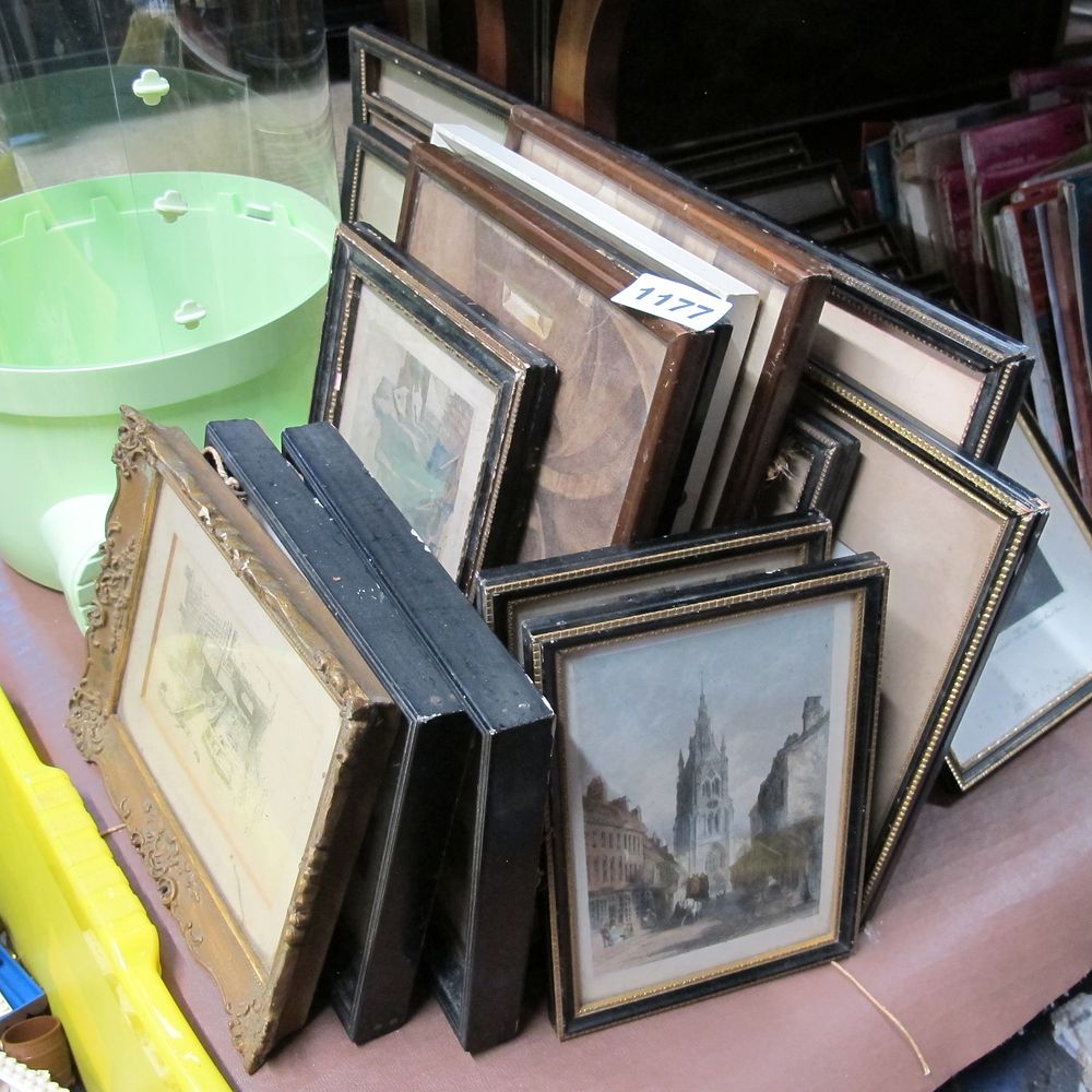 Lot 1177: A Collection of Framed Watercolors and Prints including...