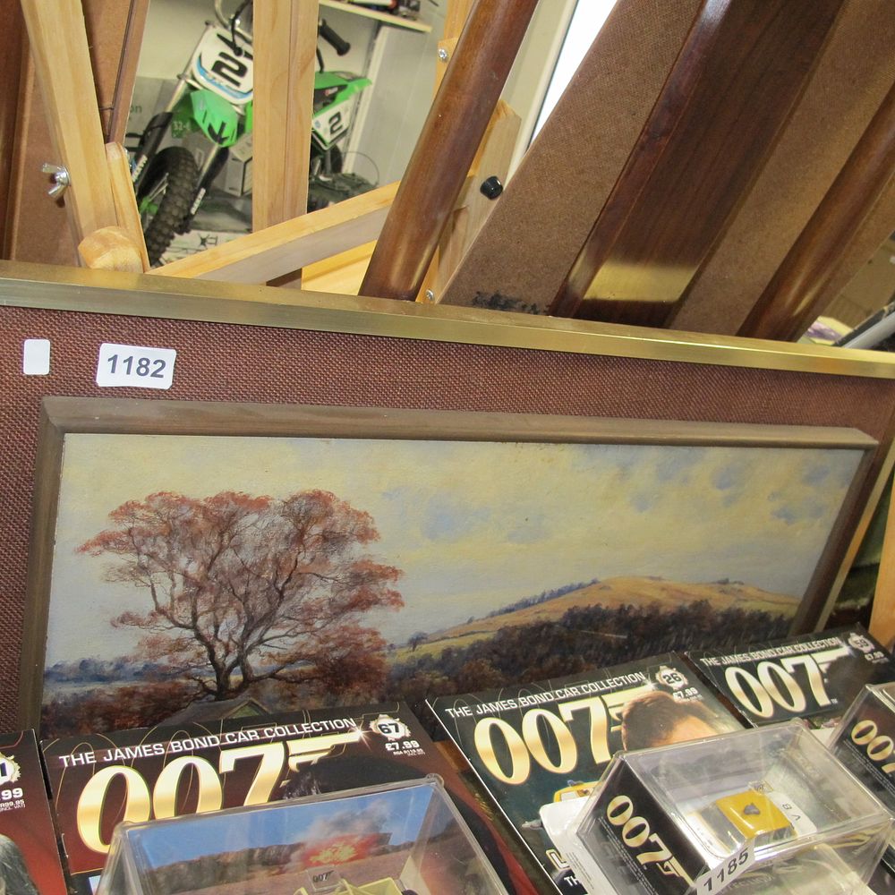 Lot 1182: British School, 20th Century, Autumnal Landscape with Tree