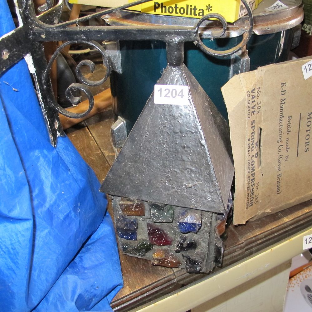 Lot 1204: A Mid-20th Century Rock Glass and Wrought-Iron Wall...
