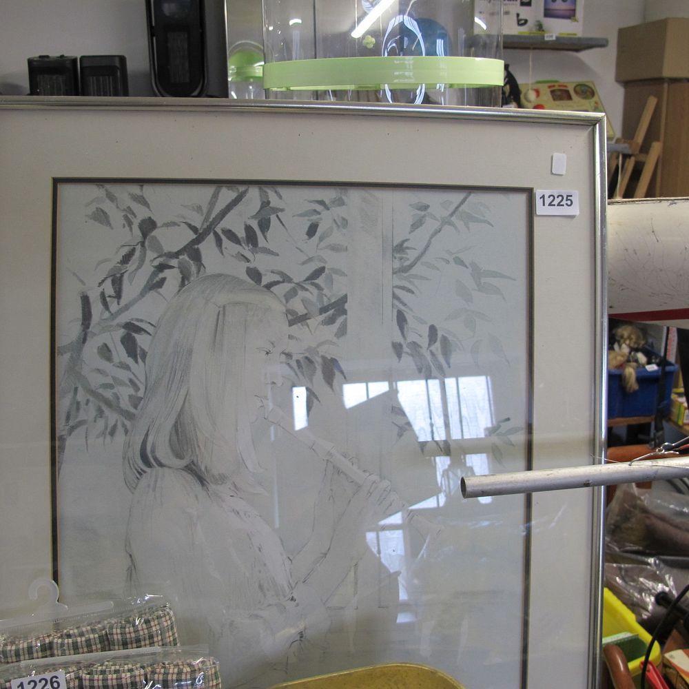 Lot 1225: A 20th Century Graphite Drawing of a Girl...