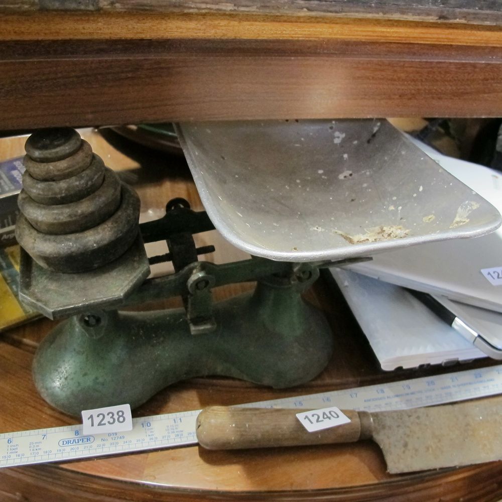 Lot 1239: A Group of Vintage Kitchenalia Including Balance Scales...