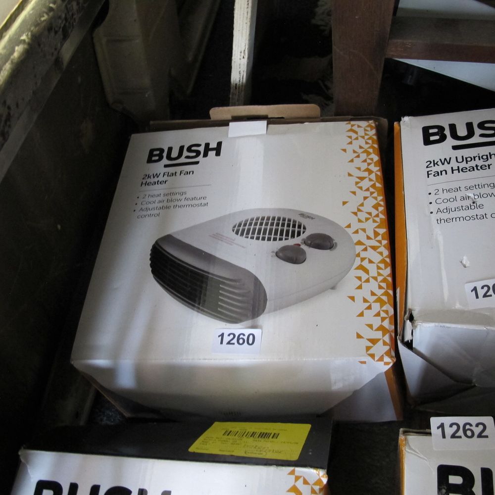 Lot 1260: A Pair of Bush 2kW Fan Heaters