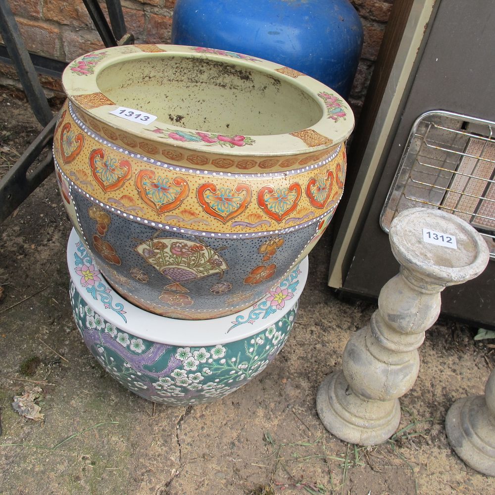 Lot 1313: A Trio of Garden Items comprising Two Large...