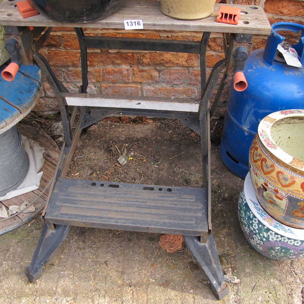 Lot 1316: A Vintage Portable Folding Workbench and a Collection...