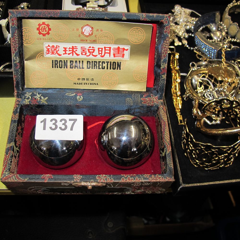 Lot 1337: A Pair of Vintage Chinese Shouxing Iron Baoding...