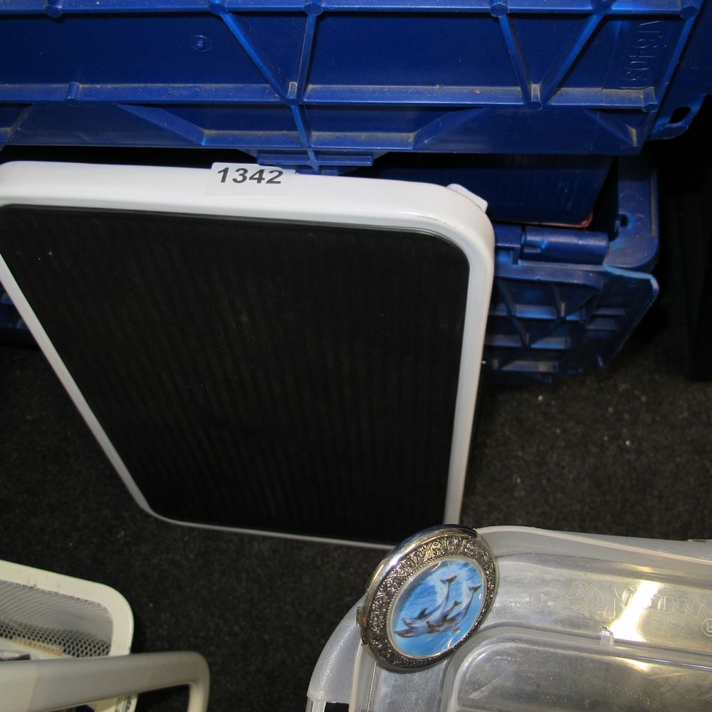 Lot 1342: Two Items: A Portable Folding Step Stool and...