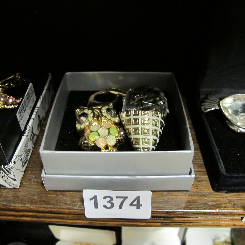 Lot 1374: Two Novelty Enamel and Rhinestone Set Jewellery Charms