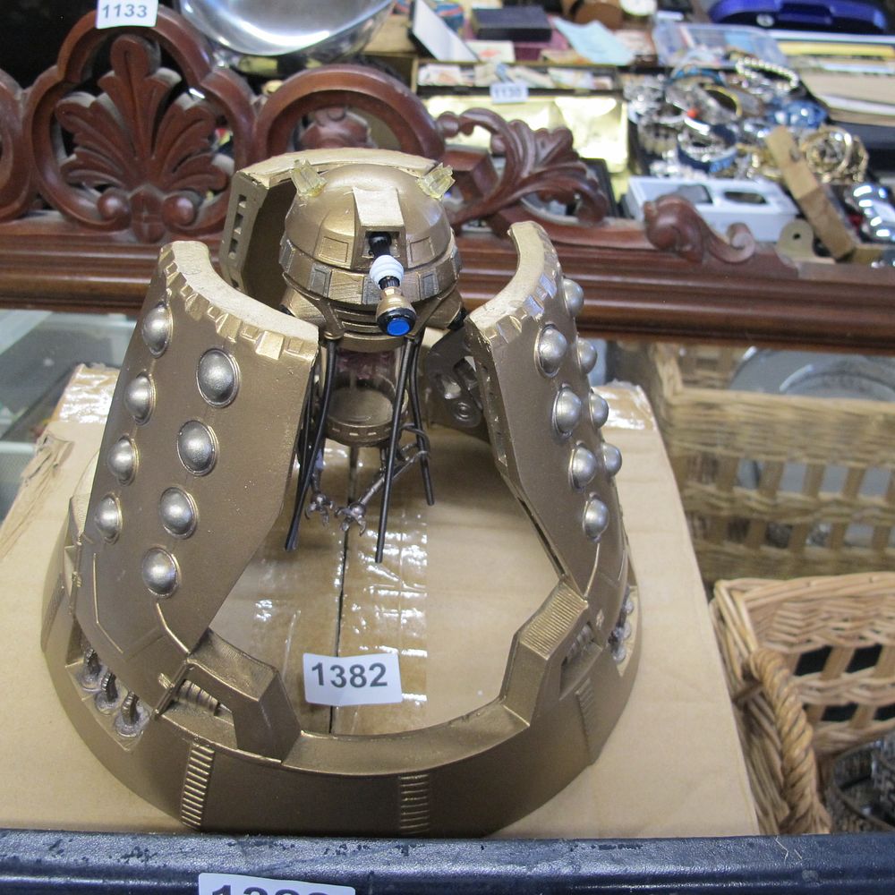 Lot 1382: Doctor Who Bronze Dalek Action Figure with Mutant...