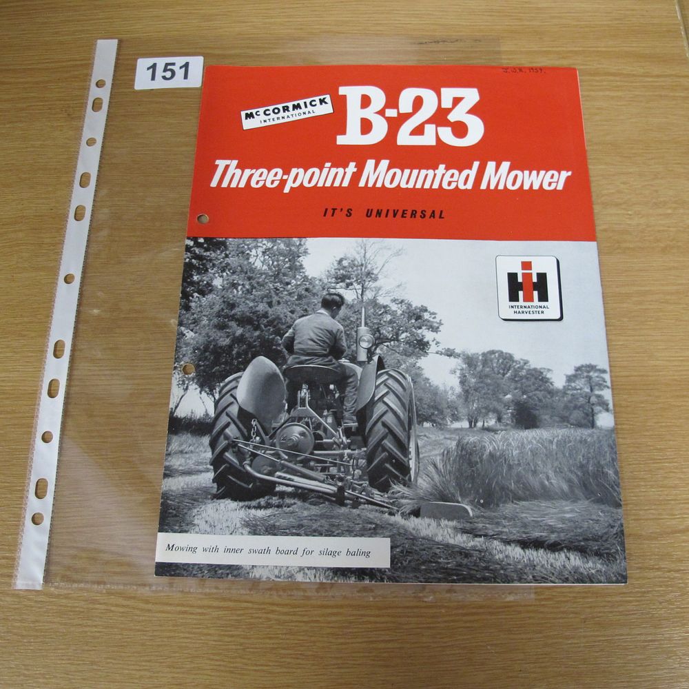 Lot 151: A McCormick International B-23 Three-point Mounted Mower Sales...