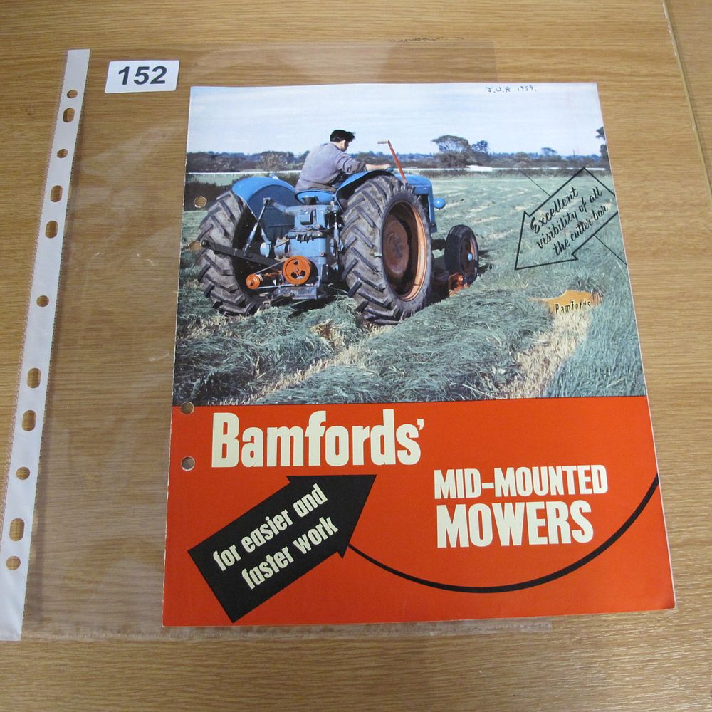 Lot 152: A Vintage Bamfords' Mid-Mounted Mowers Sales Brochure for...