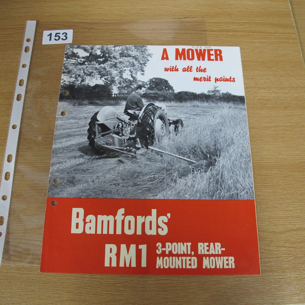 Lot 153: A Bamfords' RM1 3-Point Rear-Mounted Mower Sales Brochure