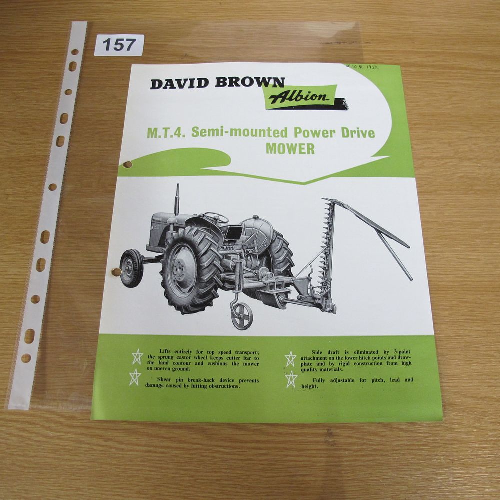 Lot 157: David Brown Albion M.T.4. Semi-mounted Power Drive Mower...