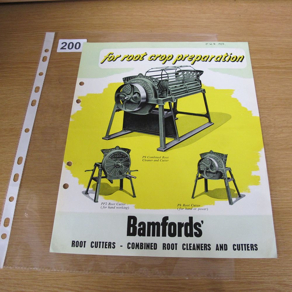 Lot 200: A Mid-20th-Century Bamfords Agricultural Advertising Brochure for Root...