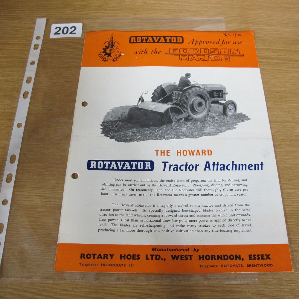 Lot 202: A Howard Rotavator Advertising Flyer for the Fordson...