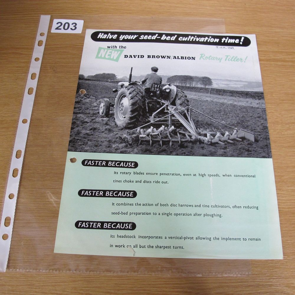 Lot 203: A David Brown / Albion Rotary Tiller Advertising...