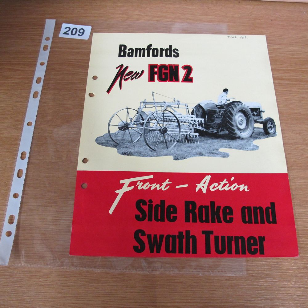 Lot 209: Bamfords New FGN 2 Front-Action Side Rake and...