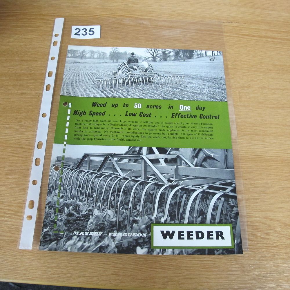 Lot 235: Massey-Ferguson 709 Weeder Sales Brochure