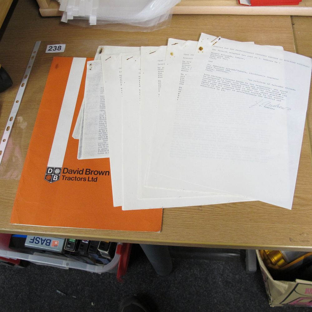 Lot 238: A David Brown Tractors Ltd Folder and a...