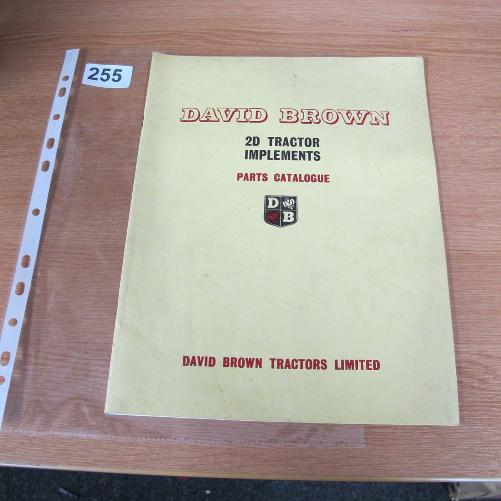 Lot 255: David Brown 2D Tractor Implements Parts Catalogue