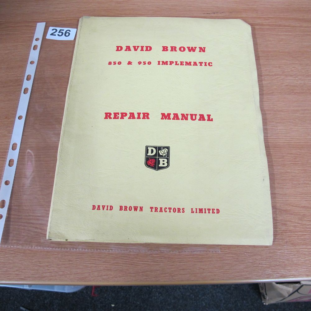 Lot 256: David Brown 850 and 950 Implematic Repair Manual