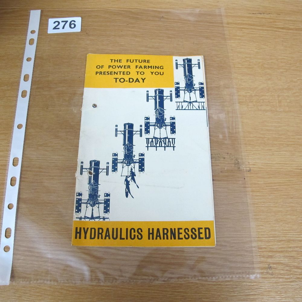 Lot 276: A mid-20th-century agricultural sales brochure titled Hydraulics Harnessed