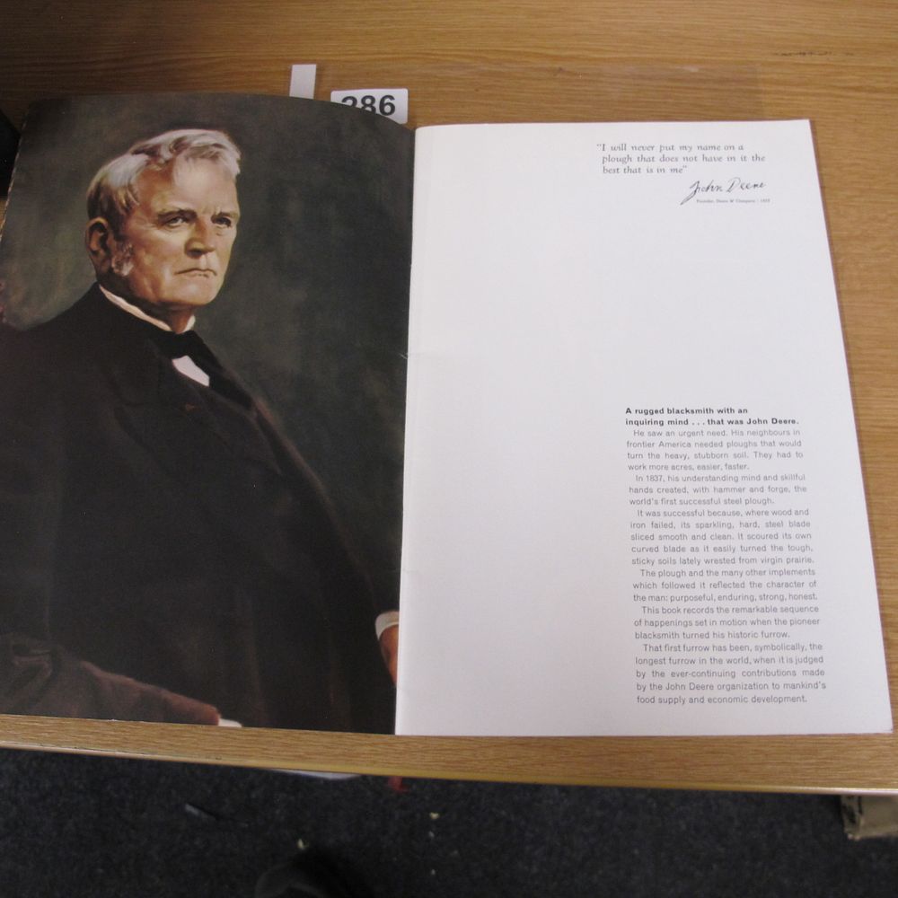 Lot 286: A Printed Deere & Company Commemorative Booklet Featuring...