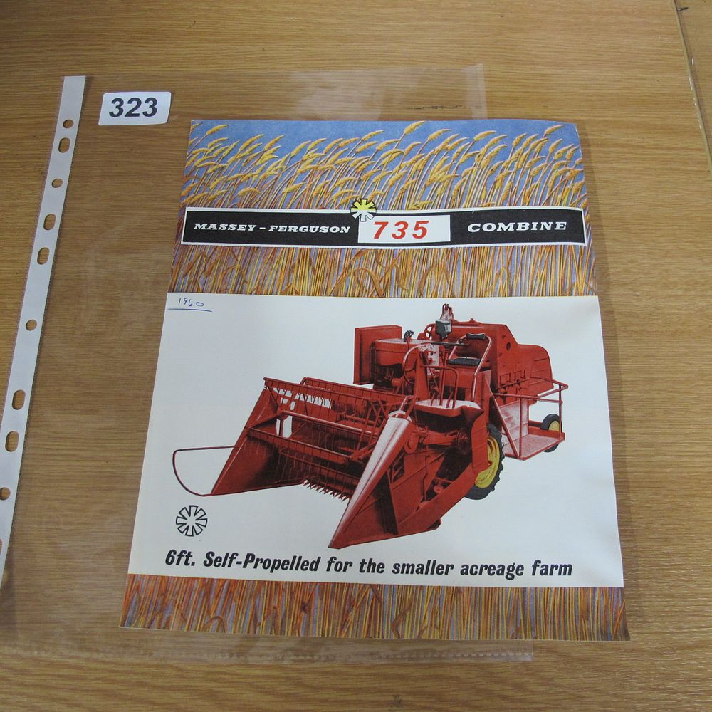 Lot 323: Massey-Ferguson 735 Combine Sales Brochure circa 1960