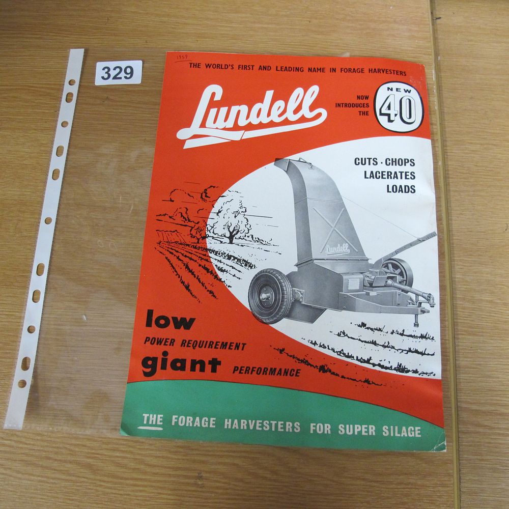 Lot 329: An Original Lundell Model 40 Forage Harvester Sales...