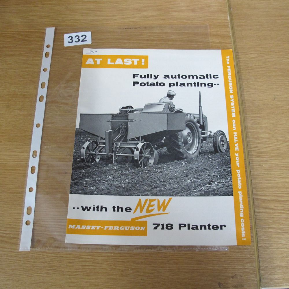 Lot 332: Massey-Ferguson 718 Planter Sales Brochure, circa 1959