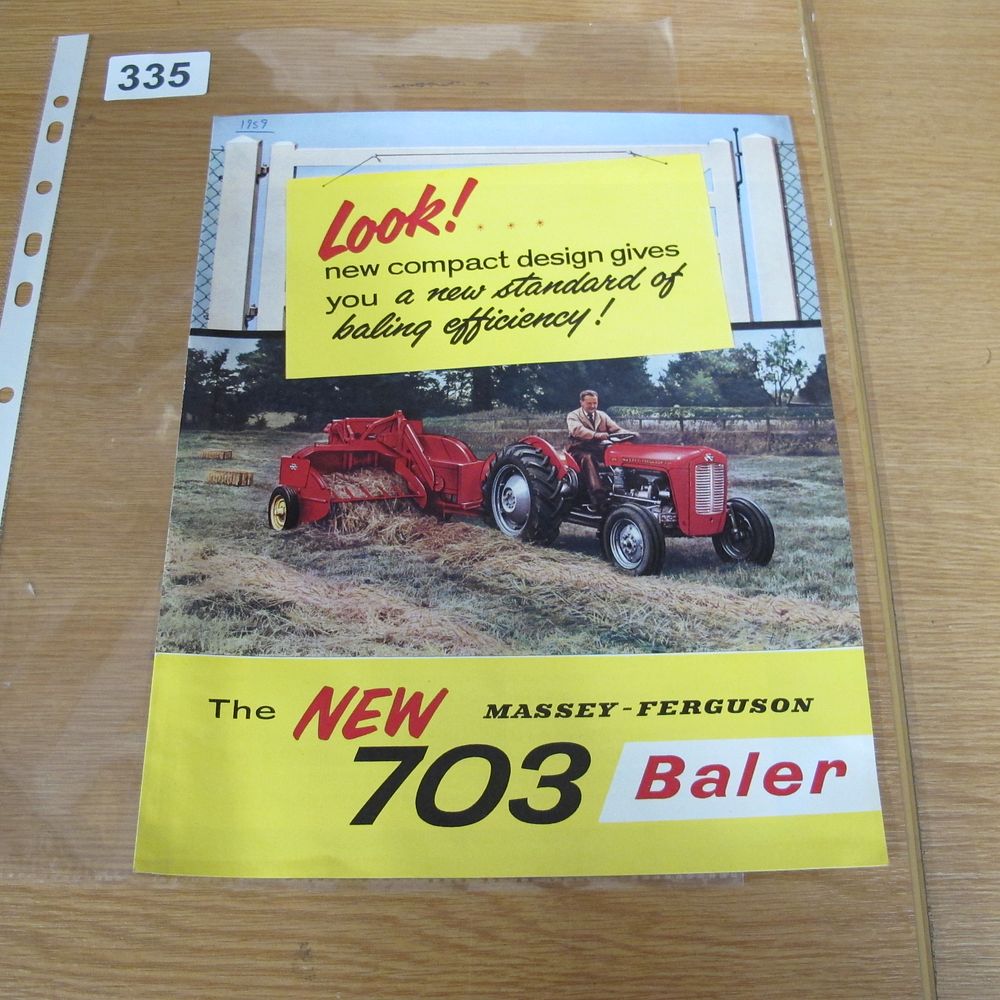 Lot 335: Massey-Ferguson 703 Baler Advertising Brochure, circa 1959