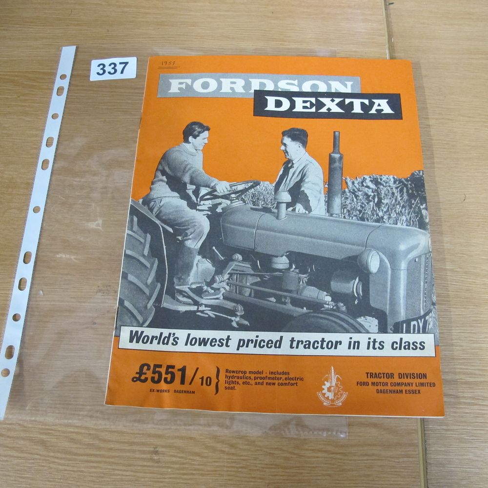 Lot 337: A 1959 Fordson Dexta Sales Brochure