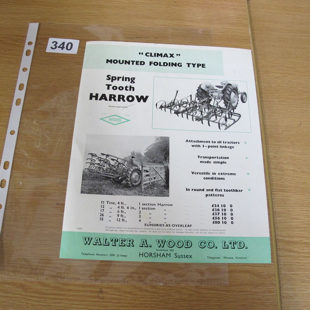 Lot 340: A Walter A. Wood Co. Ltd. Climax Mounted...