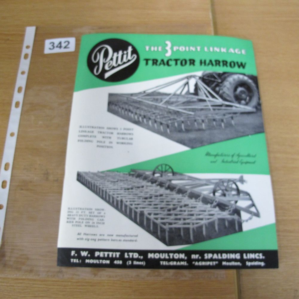 Lot 342: A mid-20th-century F.W. Pettit Ltd. agricultural sales brochure...