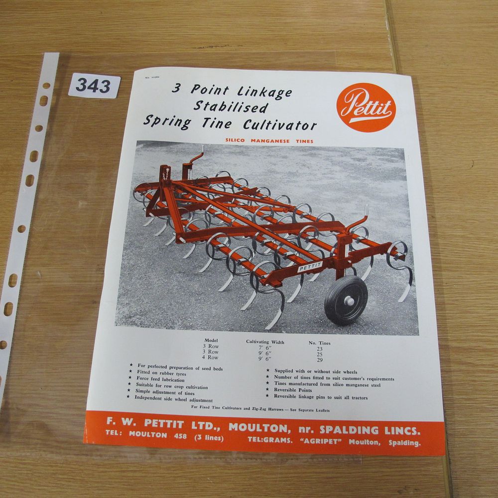 Lot 343: A Vintage F. W. Pettit Ltd. Sales Brochure...