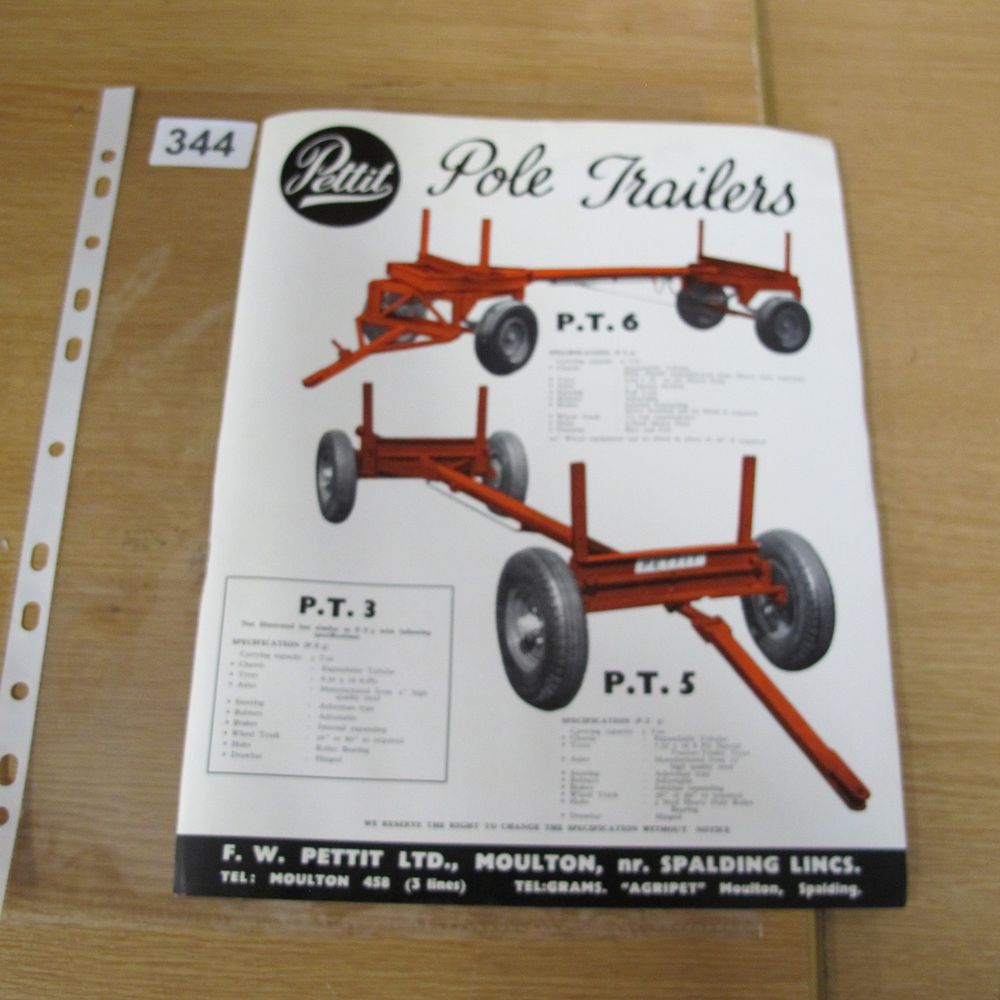 Lot 344: A Vintage F.W. Pettit Ltd Pole Trailers Sales...