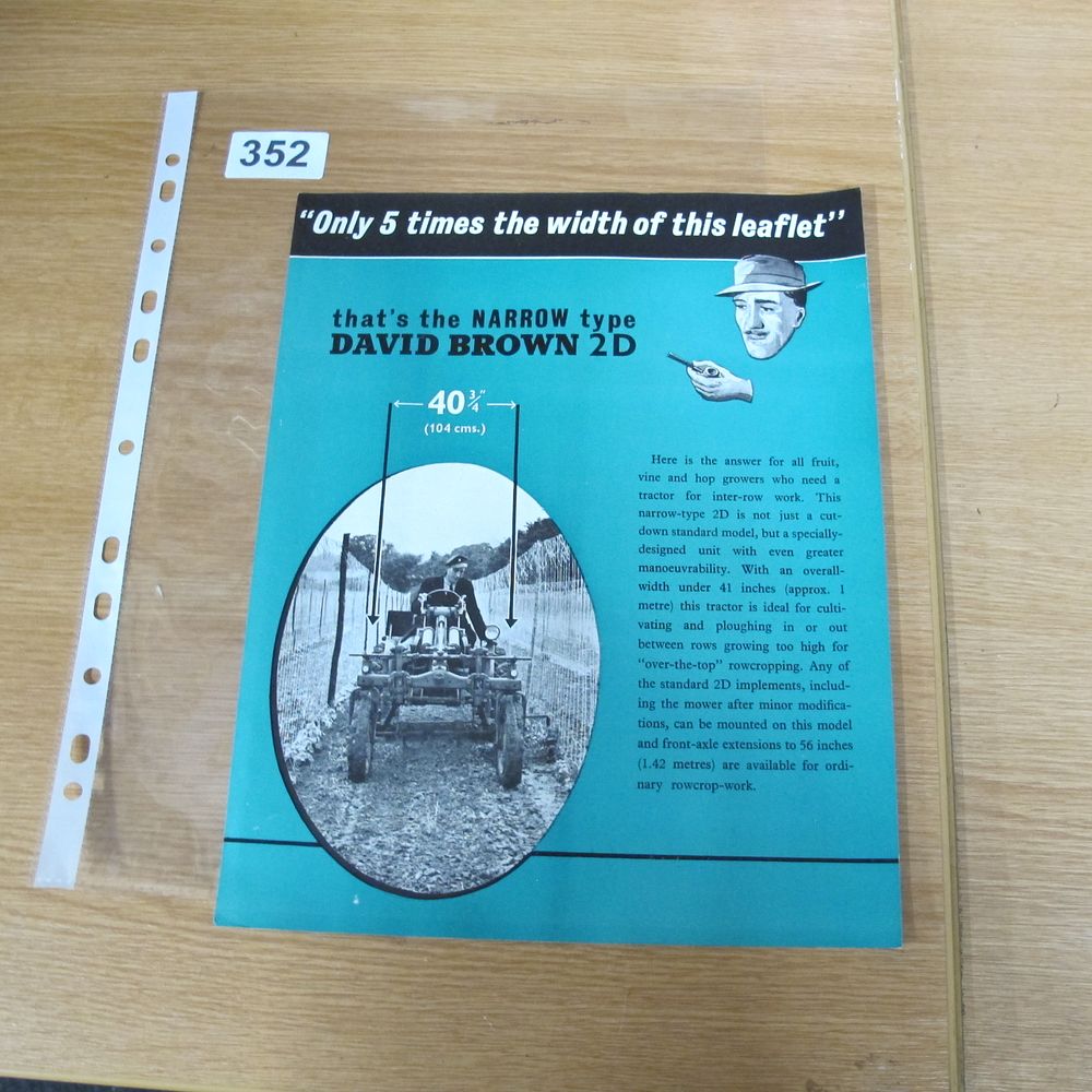 Lot 352: A David Brown 2D Narrow Type Tractor Advertising...