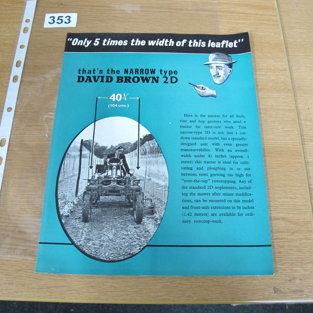 Lot 353: A Vintage David Brown 2D Narrow Type Tractor...