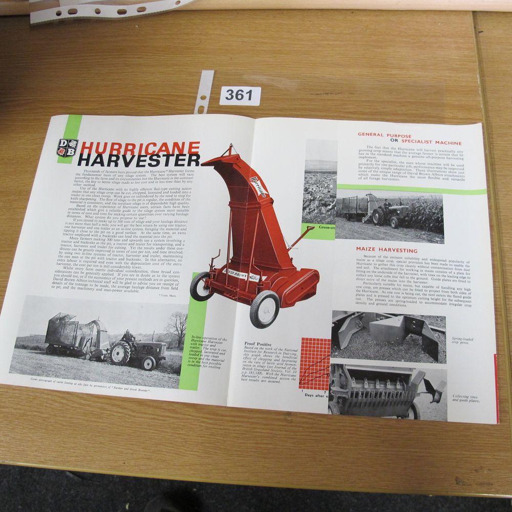 Lot 361: A David Brown Hurricane Harvester Sales Brochure