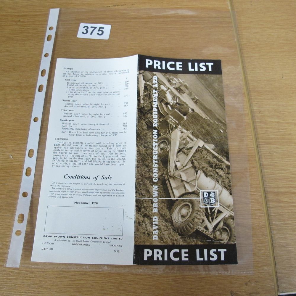 Lot 375: A 1960 David Brown Construction Equipment Ltd Price...