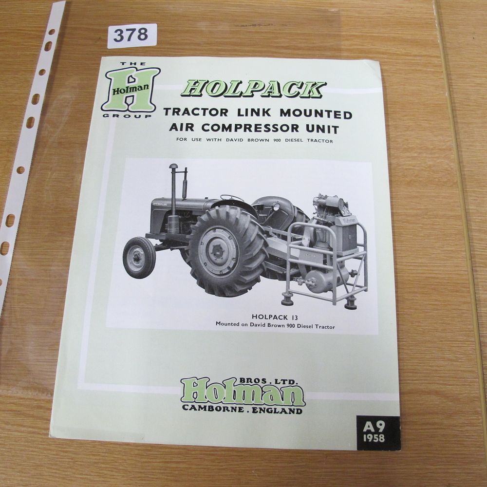 Lot 378: A 1958 Holman Holpack Tractor Link Mounted Air...