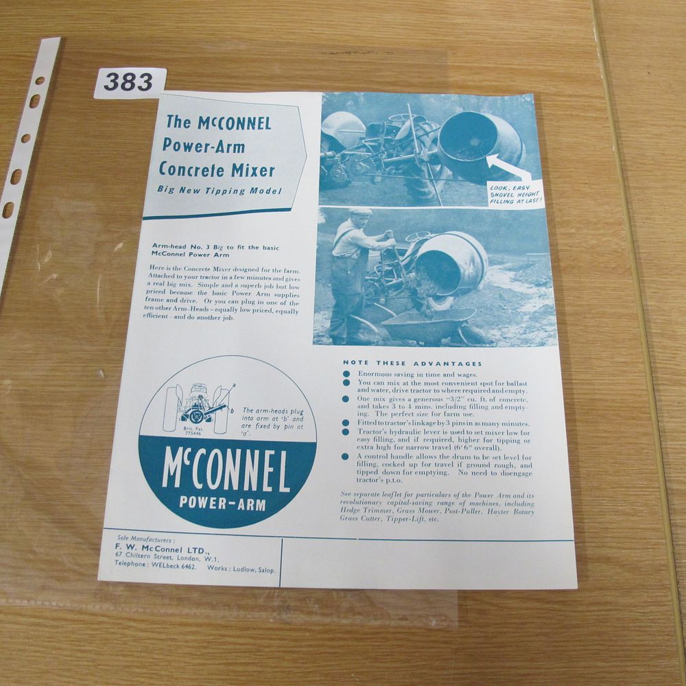 Lot 383: A Vintage F. W. McConnel Ltd Power-Arm Concrete...