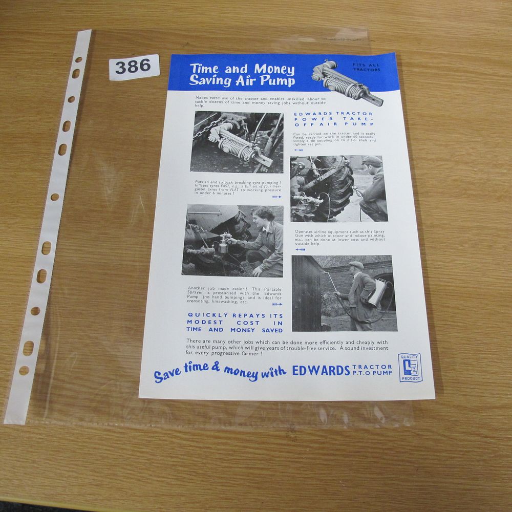 Lot 386: A mid-20th-century advertising flyer for the Edwards Tractor...