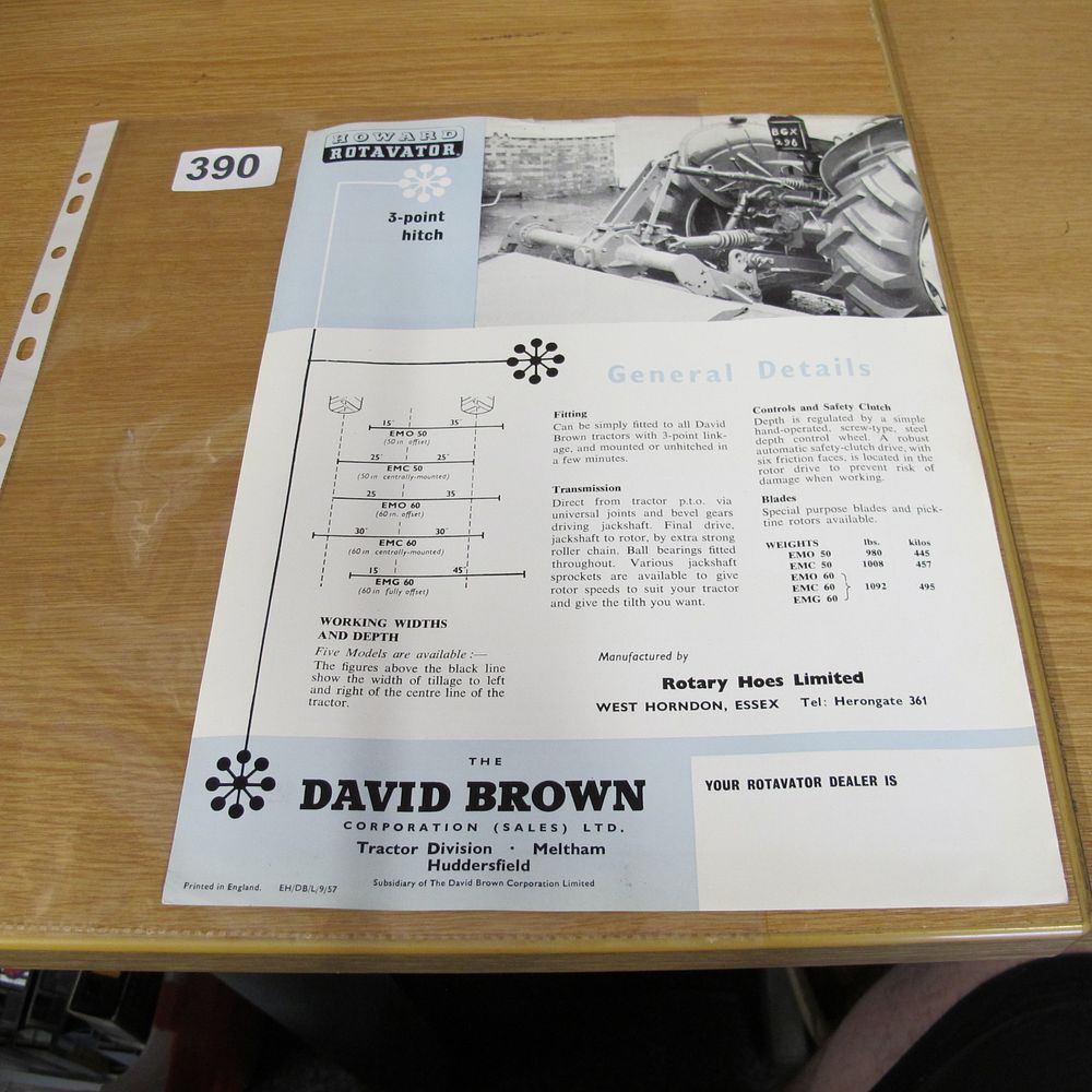 Lot 390: A 1957 Howard Rotavator and David Brown Tractor...