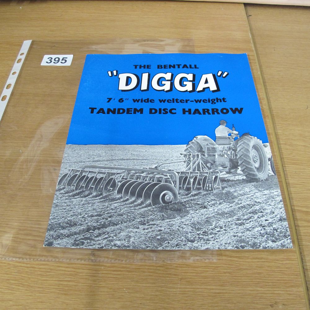Lot 395: A Bentall Digga Tandem Disc Harrow Sales Brochure