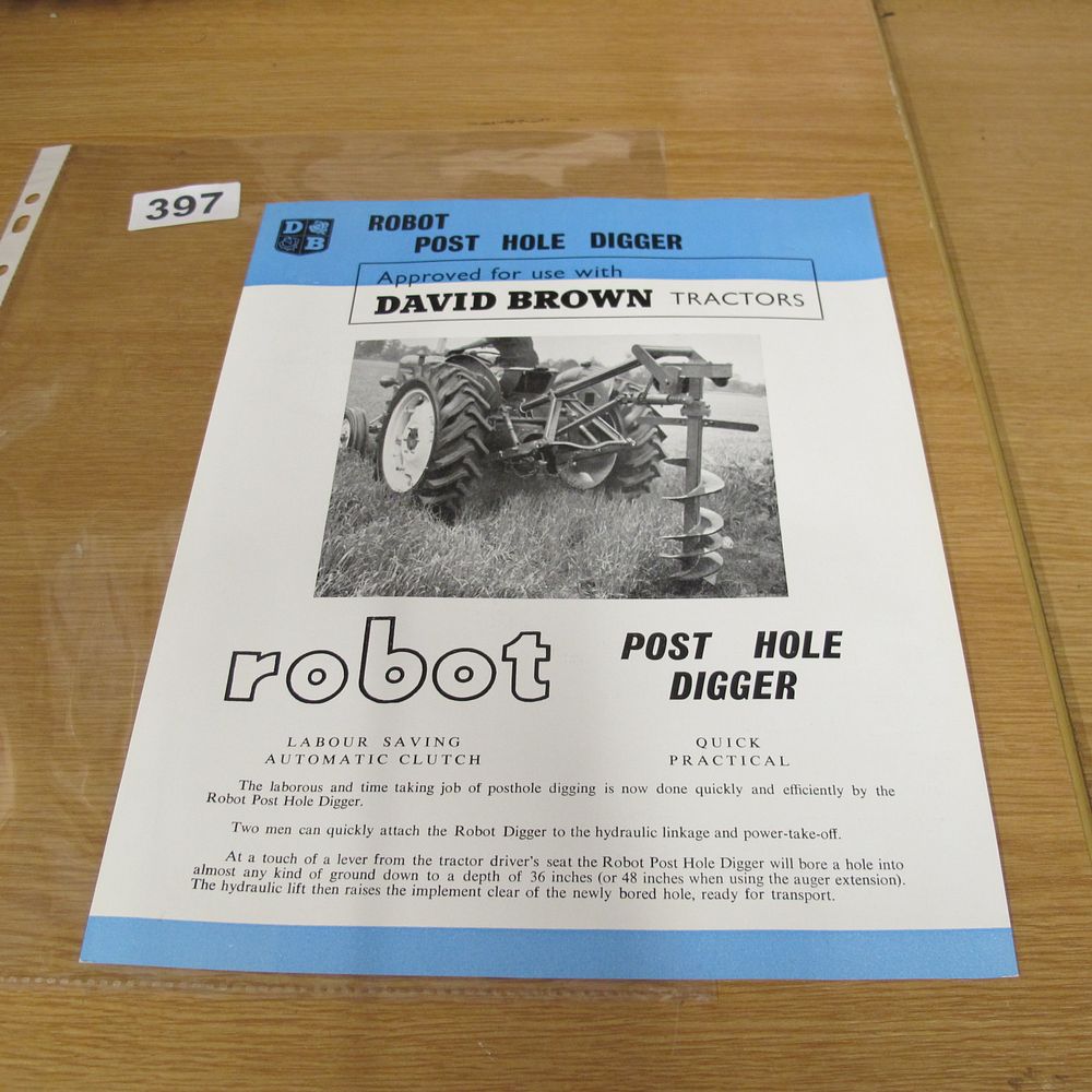 Lot 397: Vintage Robot Post Hole Digger Sales Brochure for...