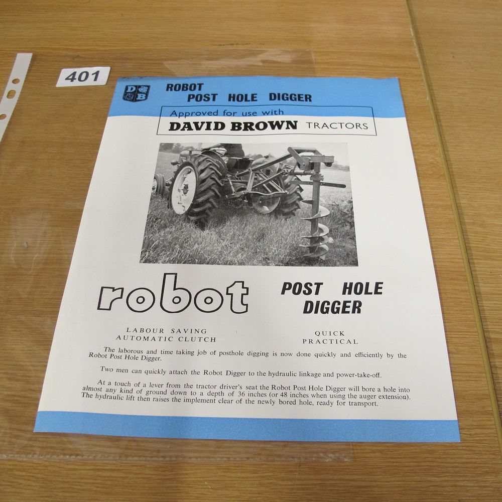 Lot 401: An Advertising Brochure for the Robot Post Hole...