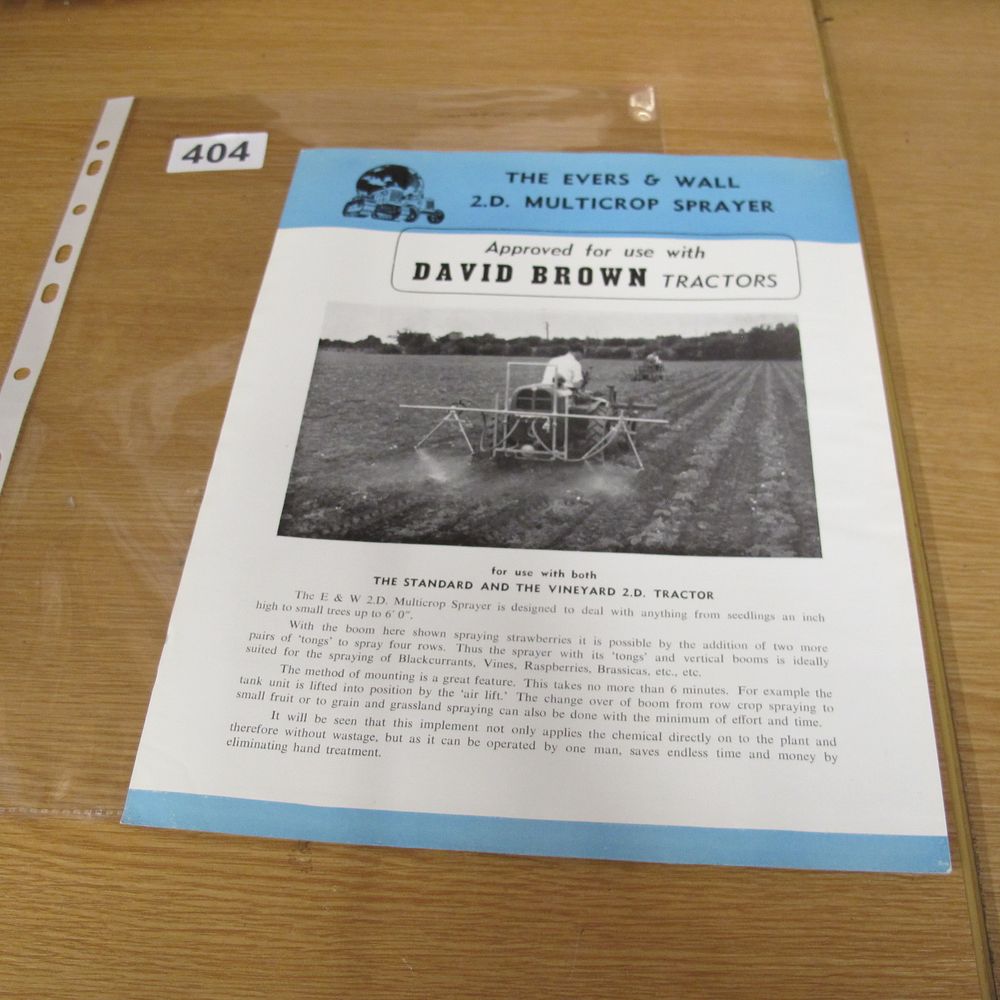 Lot 404: An Evers & Wall 2.D. Multicrop Sprayer Advertising...