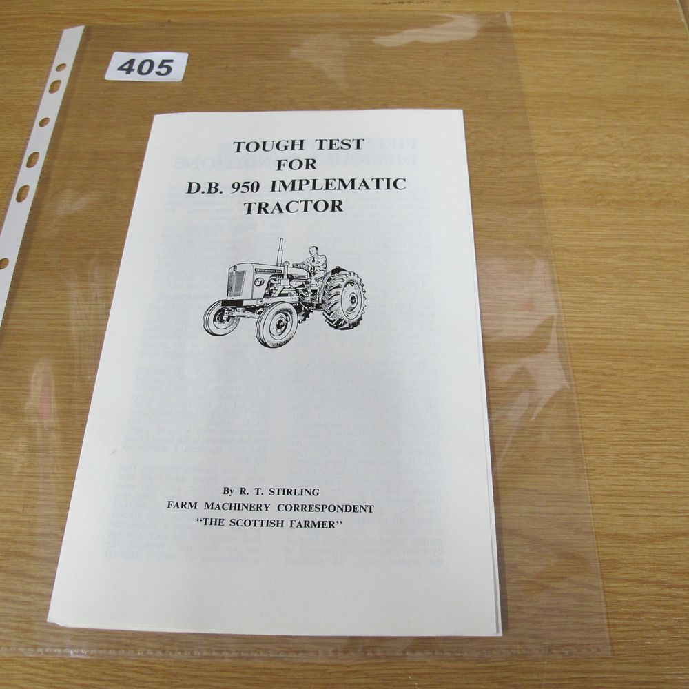Lot 405: A David Brown 950 Implematic Tractor Test Report...