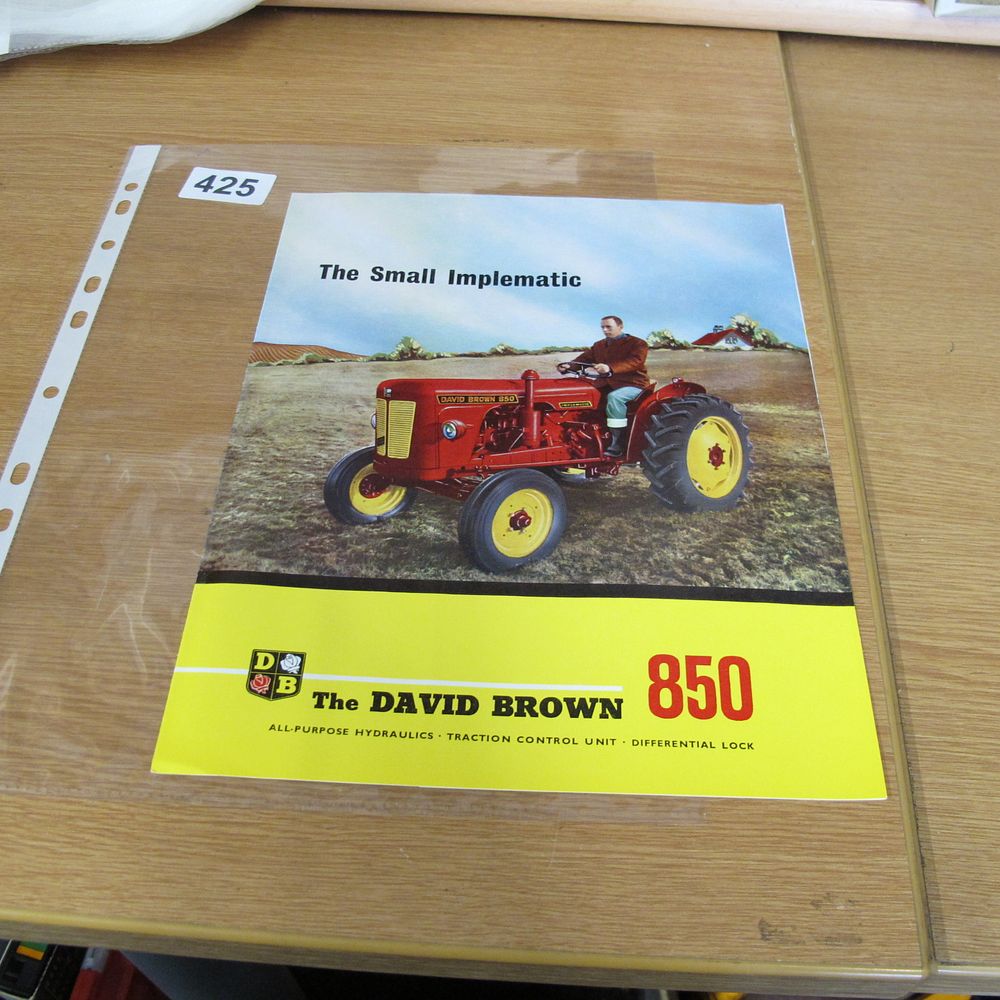 Lot 425: A David Brown 850 Implematic Tractor Sales Brochure