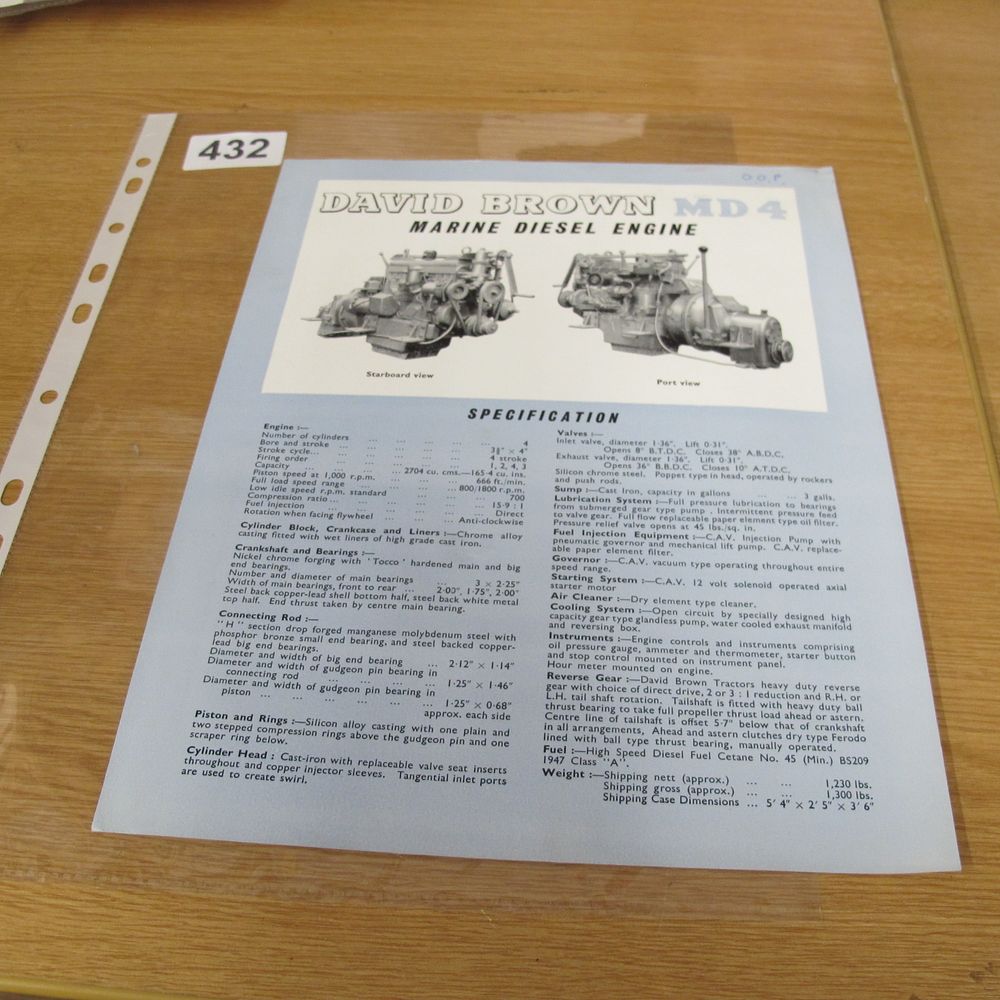 Lot 432: A Mid-20th Century David Brown MD4 Marine Diesel...